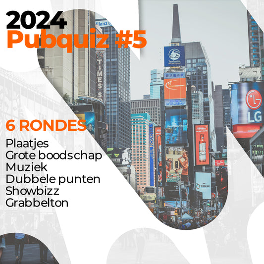 2024 pubquiz #5 | Plaatjesronde, Grote Boodschap, Muziek en Showbizz | 60 vragen